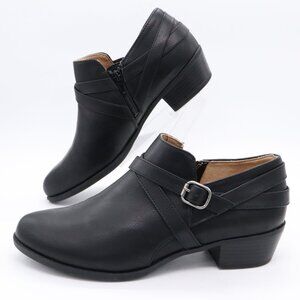 LifeStride Adley Women’s Zip Black Ankle Bootie Velocity 2.0 Size 9W Euro 39